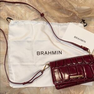 Brahmin - Minuette - Merlot Nerina Crossbody Embossed Bag